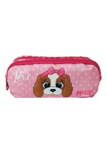 Σχολική κασετίνα βαρελάκι Must Team - Dog With Pink Bow