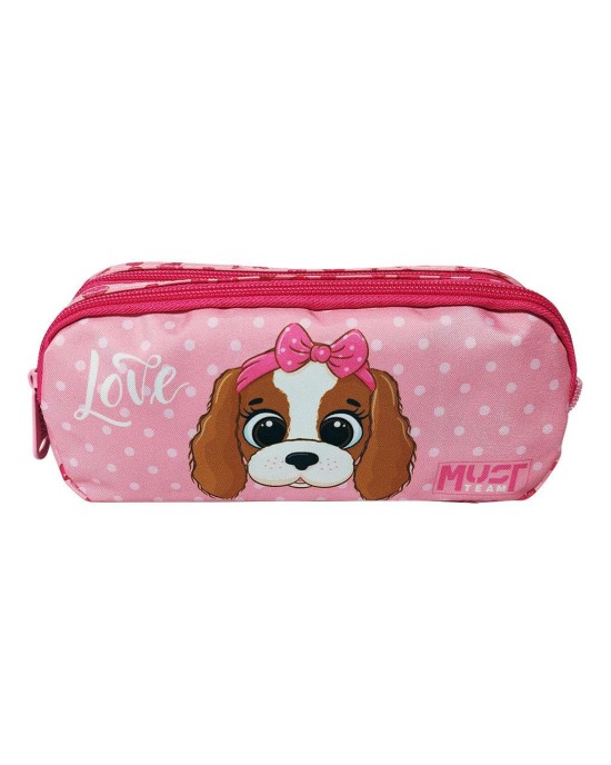 Σχολική κασετίνα βαρελάκι Must Team - Dog With Pink Bow