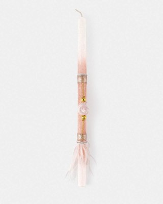 Πασχαλινή λαμπάδα με κοχύλι ροζ