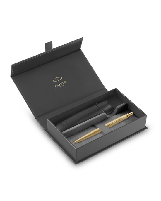 Σετ Parker Jotter XL Monochrome Gold CT BallPen - Θήκη Δερμάτινη
