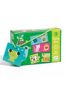 Djeco 12 Παζλ με 2 κομμάτια Τα ζωάκια στη φωλίτσα τους