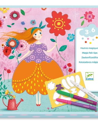 Djeco Ζωγραφίζω με μαγικούς μαρκαδόρους Φορέματα Κοριτσιού