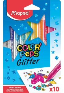 Maped Color'Peps Glitter Πλενόμενοι Glitter Μαρκαδόροι Ζωγραφικής 2.8mm Λεπτοί Σετ 10τμχ