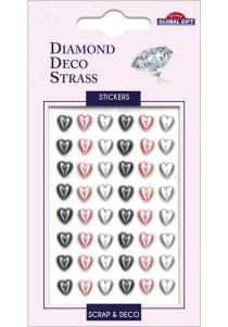 Αυτοκόλλητα στρασάκια καρδιές