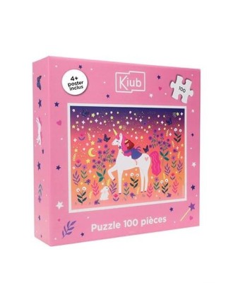 Παιδικό παζλ Kiub 100 κομματιών - "Unicorn" 