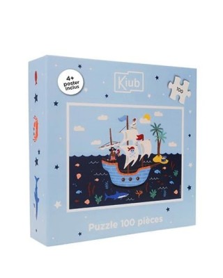 Παιδικό παζλ Kiub 100 κομματιών - "Pirate" 