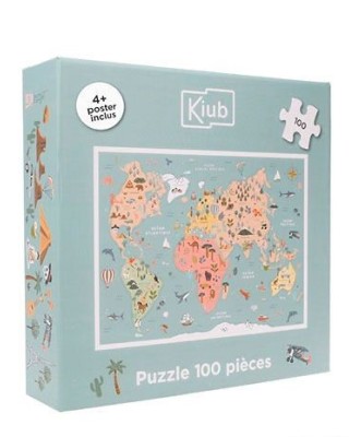 Παιδικό παζλ Kiub 100 κομματιών - "Petits voyageurs" 