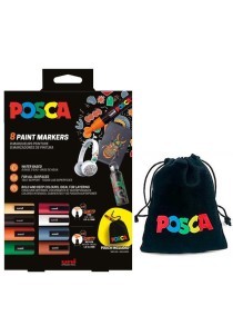 Μαρκαδόροι Posca σε πουγκί - Σετ 8τμχ