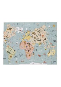 Παζλ 50κομματιών Kiub σε μεταλλικό κουτί - World