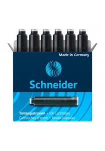 Ανταλλακτικές αμπούλες πένας Schneider 6 τμχ - μαύρο
