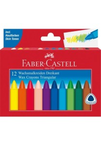Κηρομπογιές Faber Castell Triangular (12 Τεμάχια)