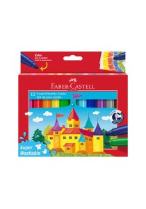 Faber-Castell Πλενόμενοι Μαρκαδόροι Ζωγραφικής Χονδροί Σετ 12τμχ