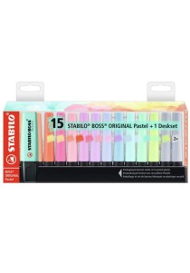 Μαρκαδόρος Υπογράμμισης Stabilo Boss Original Pastel Deskset (Σετ 15 Τεμαχίων)