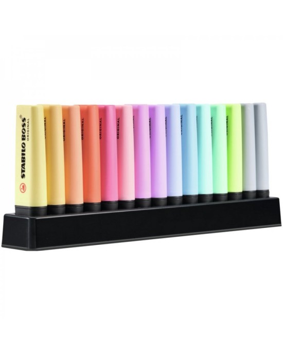 Μαρκαδόρος Υπογράμμισης Stabilo Boss Original Pastel Deskset (Σετ 15 Τεμαχίων)