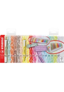 Μαρκαδόροι Υπογράμμισης Stabilo Swing Deskset Pastel + Nature 18Τεμ.