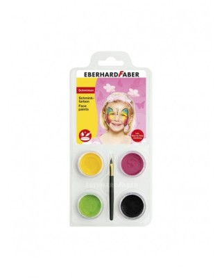 Face Paints Σετ Butterfly 4 Χρώματα & Πινέλο 