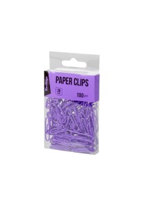 Berlingo συνδετήρες μεταλλικοί με vinyl χρώμα 28mm, 100τμχ - Μωβ