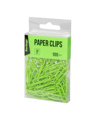 Berlingo συνδετήρες μεταλλικοί με vinyl χρώμα 28mm, 100τμχ - Λαχανί