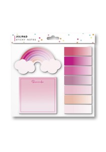 Αυτοκόλλητα χαρτάκια σημειώσεων ουράνιο τόξο - Jolipad girly sticky notes