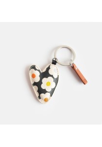 Μπρελόκ R.E.D. Multi Flower Charcoal Printed Heart