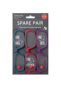Γυαλιά Πρεσβυωπίας Σετ 3 Τεμ ΙF Spare Pair ''+1,5'' (Κόκκινο, Mωβ, Πετρόλ)