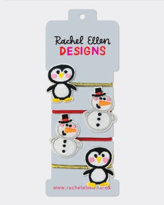 Λαστιχάκια μαλλιών Rachel Ellen Designs - Penguin/Snowman
