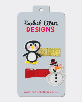 Κοκαλάκια μαλλιών Rachel Ellen Designs - Penguin/snowman