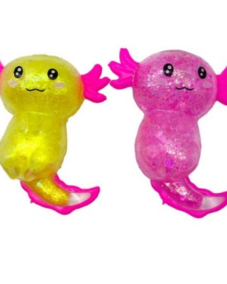 Squeezy Maltose Glitter Axolotl Stress Toy