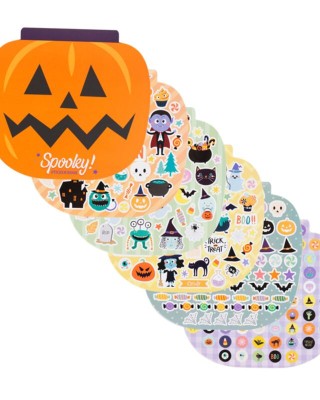 Spooky Stickers in Pumpkin Shaped Sticker Book