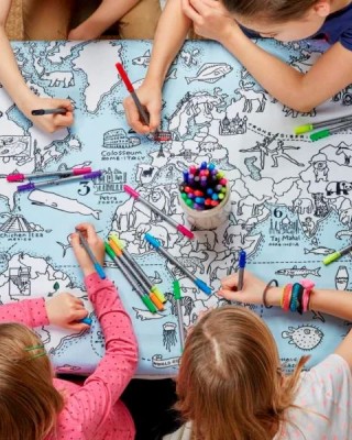 World Map Tablecloth