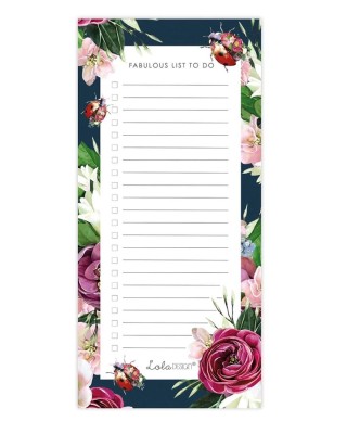 Magnetic To Do List Pad featuring Botanical Ladybird by Lola Design