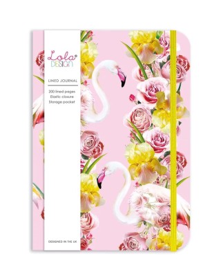 Flamingo Hardback Journal with Elastic Closure