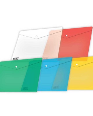 Φάκελος Skag System Πλαστικό P.P. A4 με Κουμπί Διαφανής σε διάφορα χρώματα