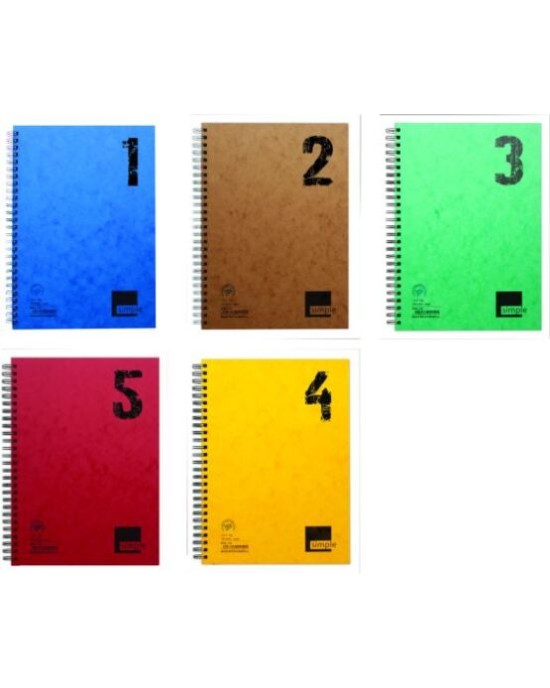Τετράδιο σπιράλ 17x25 A&G 2 θεμάτων σε 5 χρώματα- Simple
