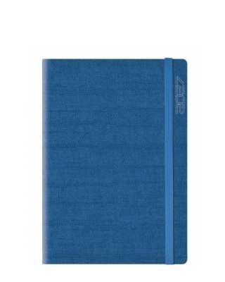 Ημερολόγιο ημερήσιο 2027 17,2x24 Kashmir flat elastic μπλε