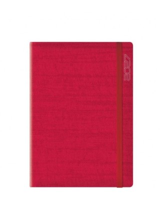 Ημερολόγιο ημερήσιο 2027 17,2x24 Kashmir flat elastic κόκκινο