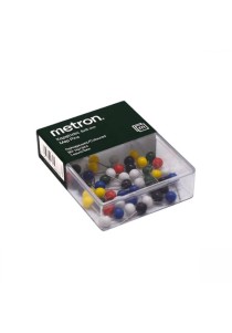 Πινέζες Χάρτη Metron Πλαστικό Κουτί 50τεμ