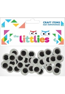 Ματάκια Χειροτεχνίας The Littlies Στρόγγυλα Κινούμενα 12mm 100 Τμχ. 