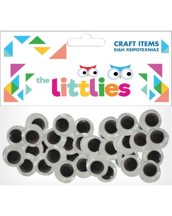 Ματάκια Χειροτεχνίας The Littlies Στρόγγυλα Κινούμενα 12mm 100 Τμχ. 