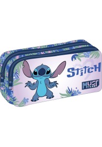 Lilo & Stitch Κασετίνα Βαρελάκι Διπλή Flowers