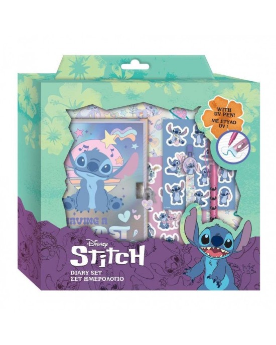 Ημερολόγιo με Κλειδαριά, Μαγικό Στυλό και Αυτοκόλλητα Disney Stitch