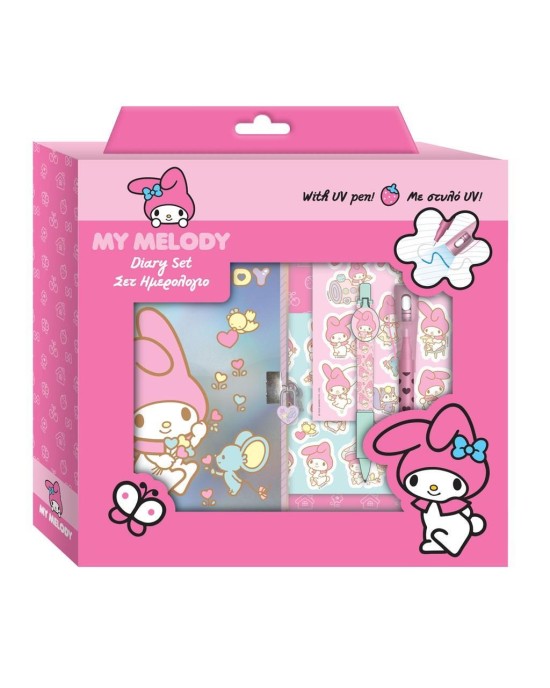 Ημερολόγιo με Κλειδαριά, Μαγικό Στυλό και Αυτοκόλλητα My melody