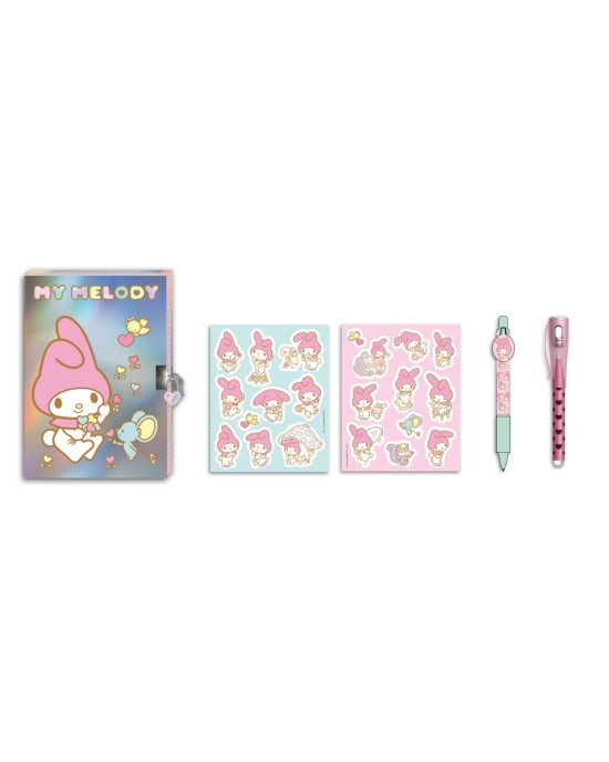 Ημερολόγιo με Κλειδαριά, Μαγικό Στυλό και Αυτοκόλλητα My melody