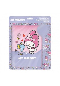 Ημερολόγιο με Κλειδαριά και Στυλό με Pom Pom Sanrio Hello Kitty & Friends My Melody 60φ.
