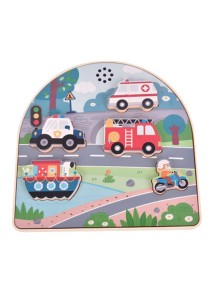 Παζλ Ξύλινο Luna Toys με Ήxο Οχήματα 5τμx. 21,5x2,6x21,5εκ.