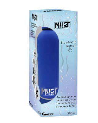 Παγούρι Θερμός Ανοξείδωτο Must 500 ml με bluetooth - Blue