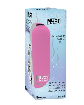 Παγούρι Θερμός Ανοξείδωτο Must 500 ml με bluetooth - Pink