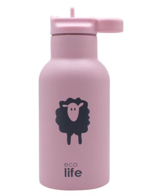 Ecolife Ανοξείδωτο Παγούρι Θερμός σε Ροζ χρώμα 350ml