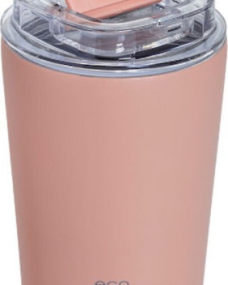 Ecolife Coffee Cup Ποτήρι Θερμός Ανοξείδωτο  360ml Pure Pink
