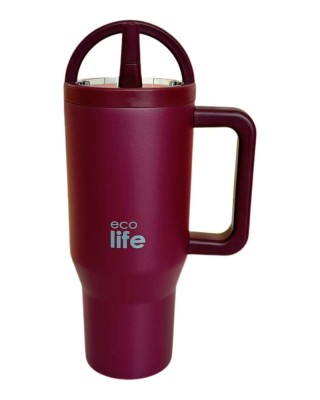 Ποτήρι Θερμός 2Handles Lid Tumbler 900ML Μπορντώ (Cranberry)